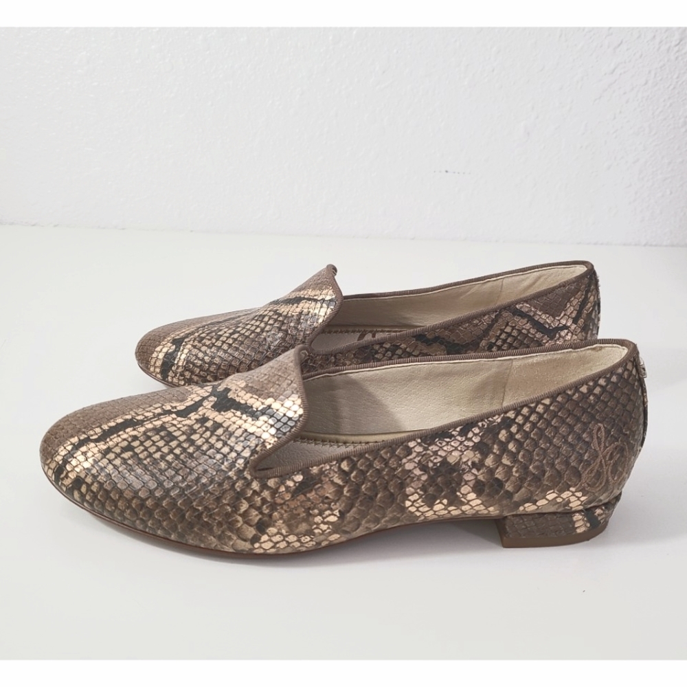 Sam Edelman Jordy embossed snake print leather loafers